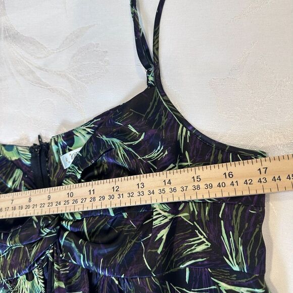 Anthropologie Beth Bowley Slip Dress Size(12) 100% Silk Spaghetti Straps Green - Picture 5 of 15